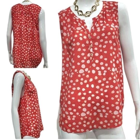 Velvet by Graham & Spencer red pock‎ dot white size M - Picture 3 of 3